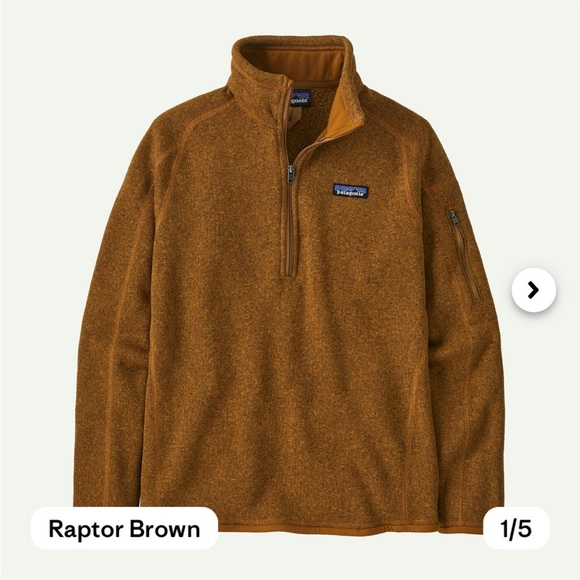 Patagonia Women's Medium Better Sweater 1/4-Zip Raptor Brown NWT Jacket - Picture 7 of 8